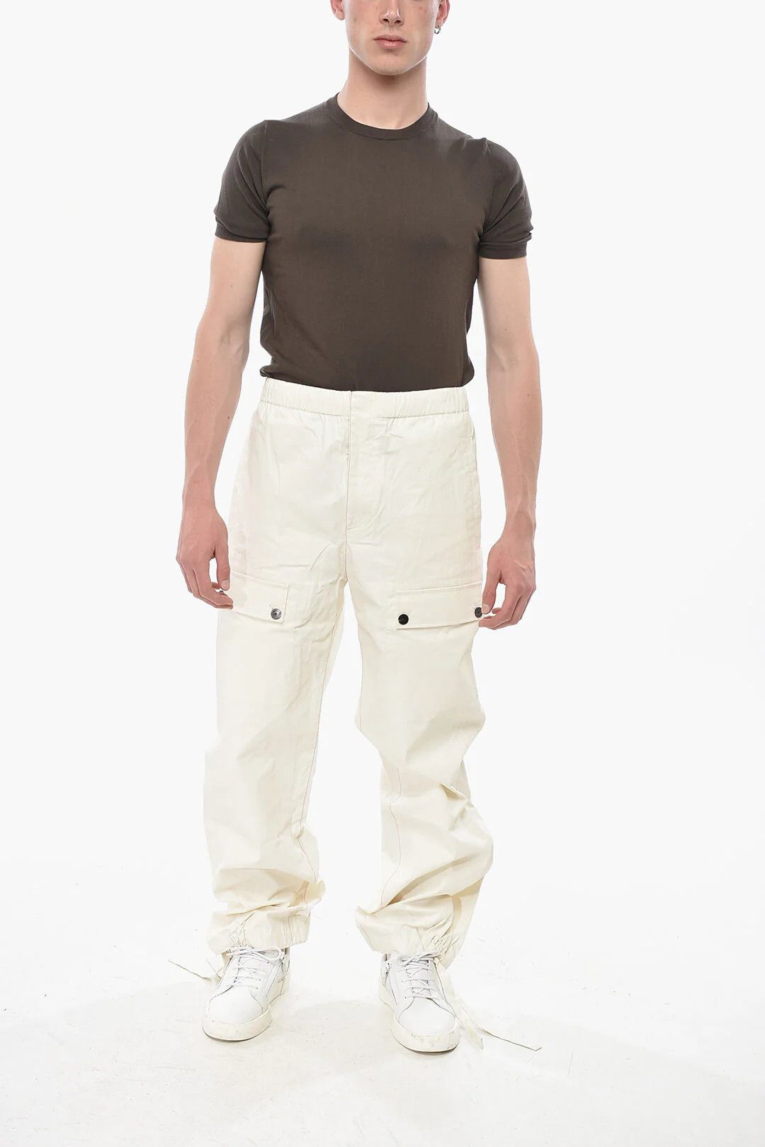 Salvatore Ferragamo og1mm0426 Coated Linen Cargo Pant in Beige Size US 30 / EU 46 - 4 Thumbnail
