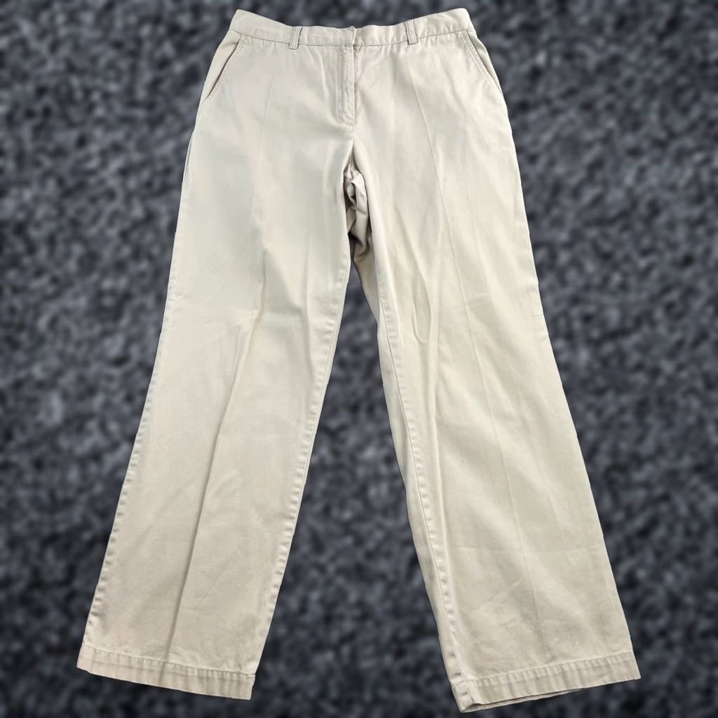 Tommy Hilfiger Tommy Hilfiger Pants Womens 12 Beige Straight Leg Casual Preppy Ladies Size 34" / US 12 / IT 48 - 1 Thumbnail