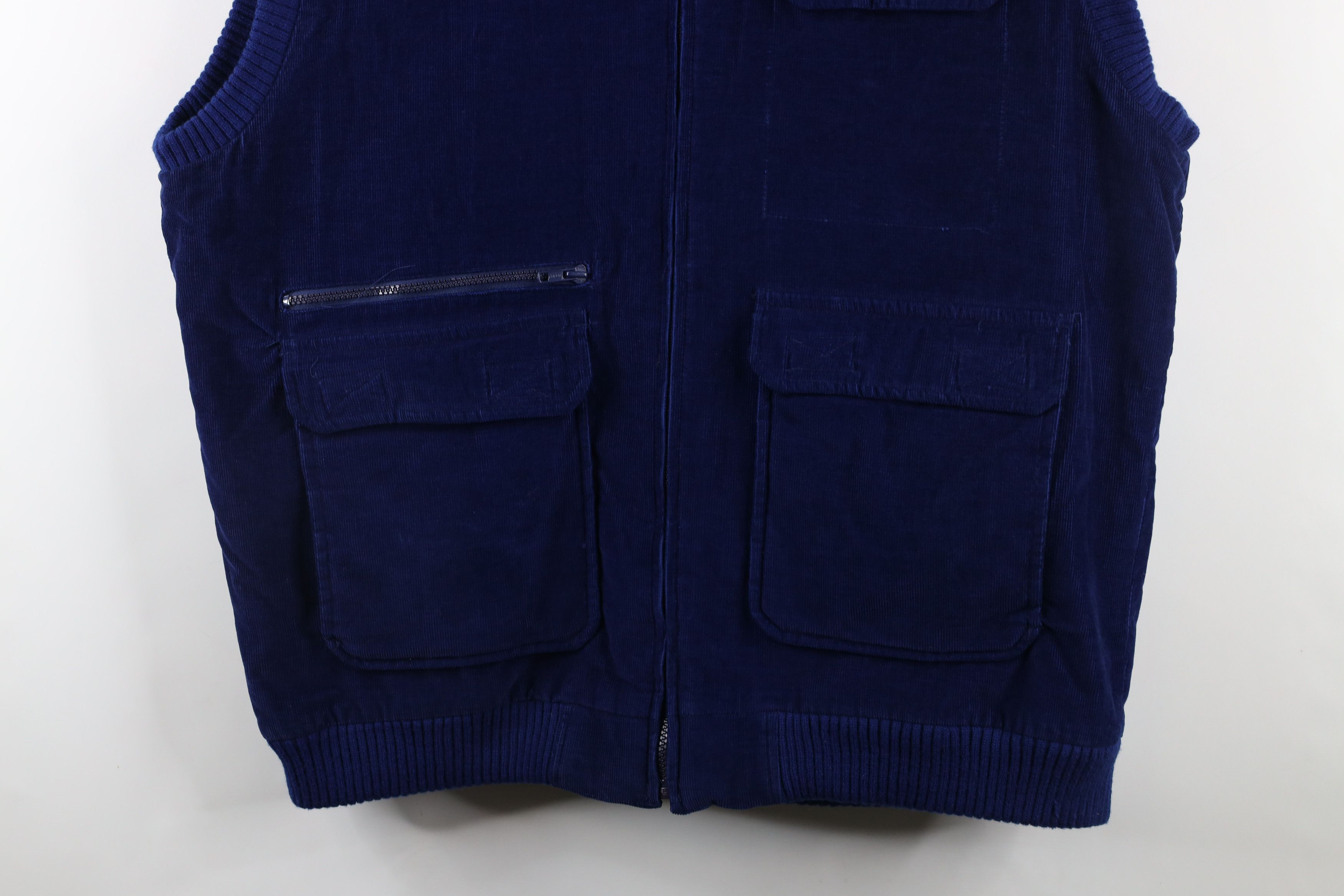 Vintage Vintage 70s Streetwear Corduroy Puffer Vest Jacket Blue Size US XL / EU 56 / 4 - 3 Thumbnail