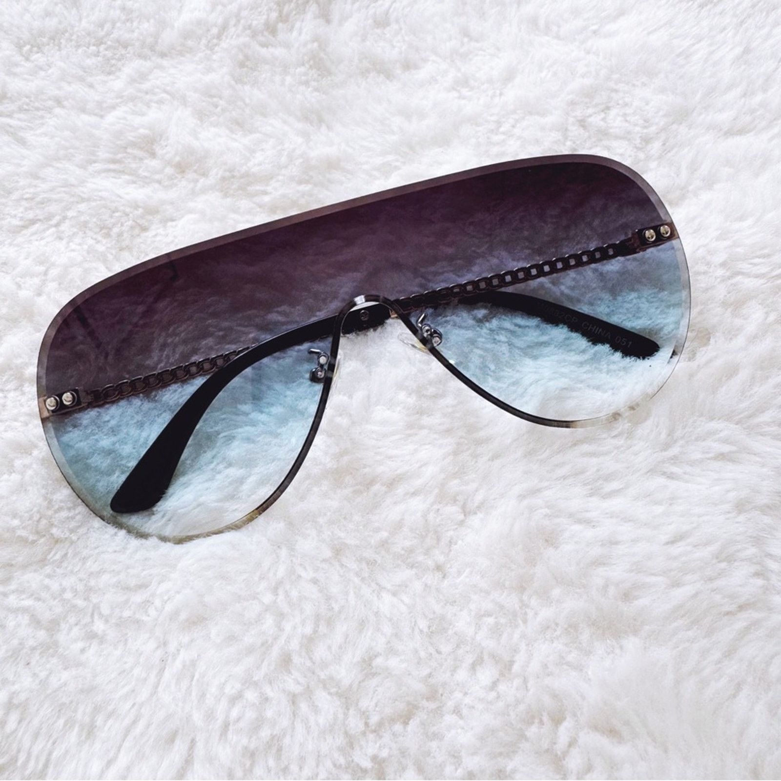 Other Jasmine Clear Blue Sleek Single-Lens Sunglasses Size ONE SIZE - 5 Thumbnail