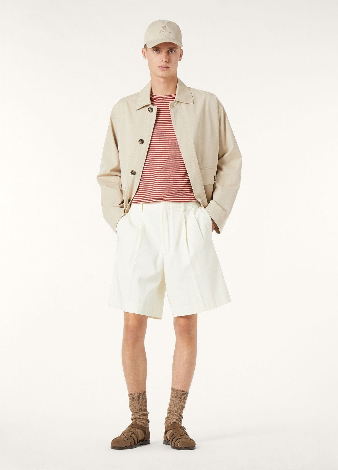 Loro Piana o1srvl11e0526 FAP1664 Rudolf Blouson Jacket in Beige Size US M / EU 48-50 / 2 - 3 Thumbnail