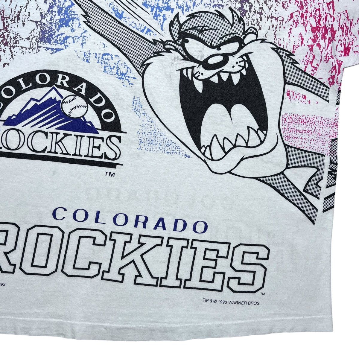 MLB 93 MLB Colorado Rockies Taz Looney Tunes All Over Print Tee Size US XL / EU 56 / 4 - 9 Thumbnail