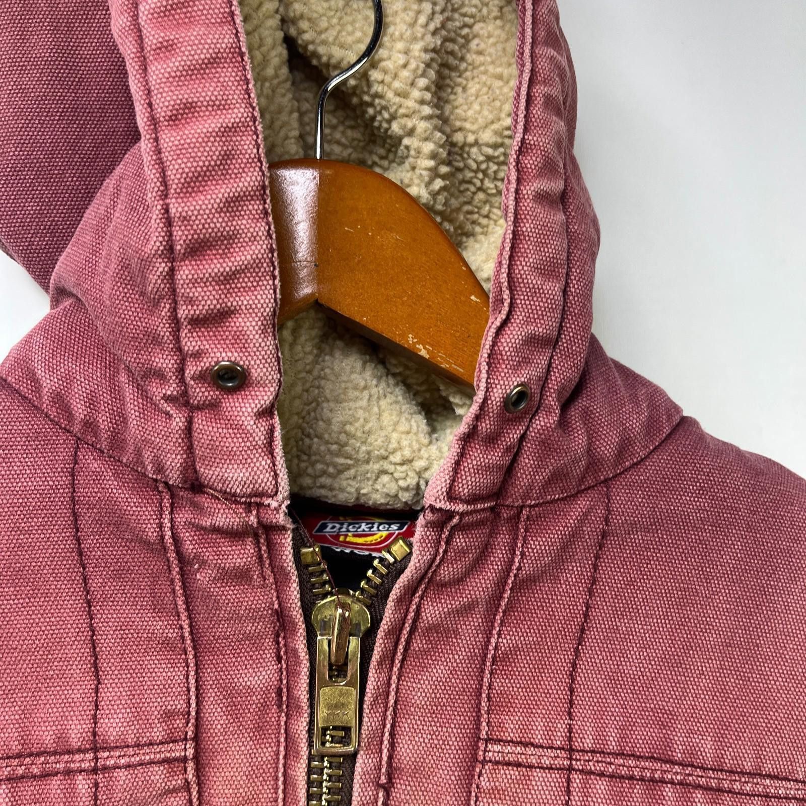Dickies Vintage Dickies Hooded Sherpa Jacket Womens 9 Salmon Size M / US 6-8 / IT 42-44 - 3 Thumbnail