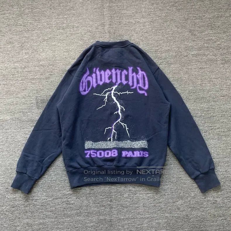 Givenchy Givenchy Dark Blue Lightning Sanskrit Long-Sleeve Size US XS / EU 42 / 0 - 2 Thumbnail