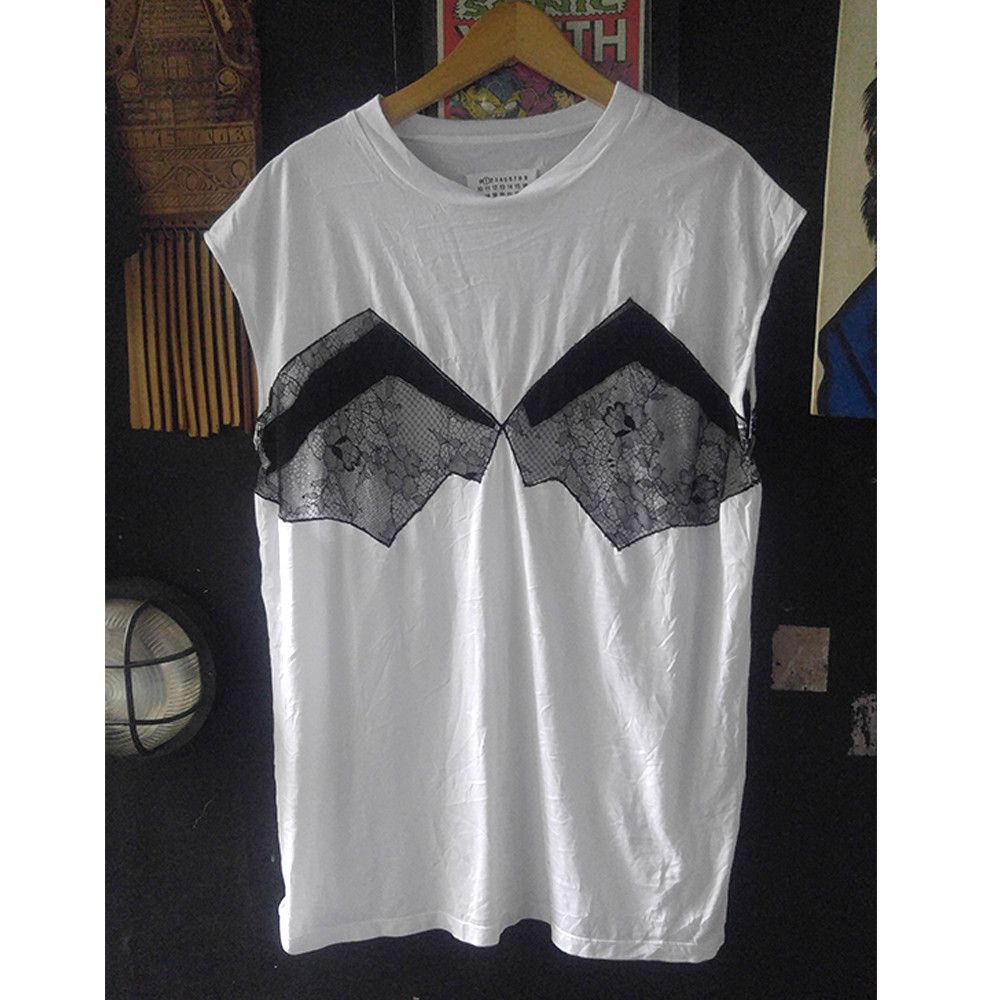 Maison Margiela Women Cut Lace Tshirt