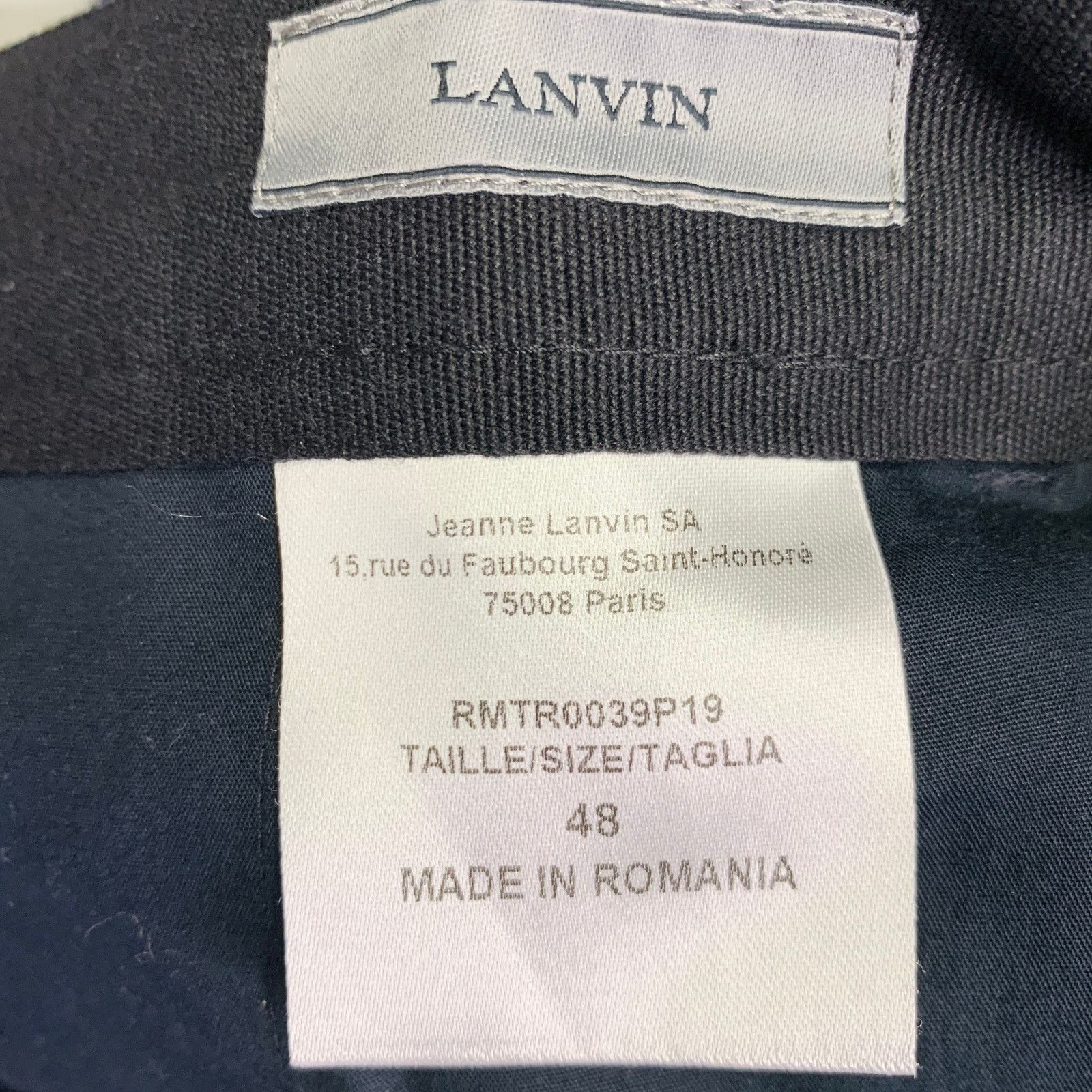 Lanvin LANVIN Size 32 Navy Cotton Ankle Zip Flat Front Dress Pants Size US 32 / EU 48 - 9 Thumbnail