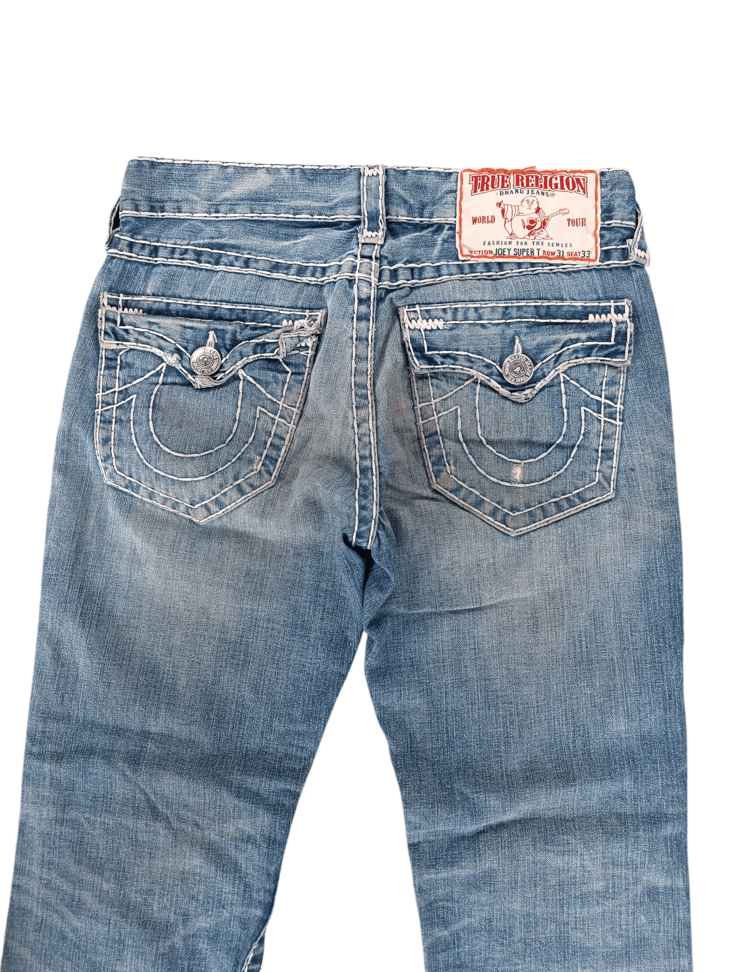 True Religion × Vintage True Religion ひ Joey Super T Distressed Baggy Flare Y2K Size US 32 / EU 48 - 16 Thumbnail