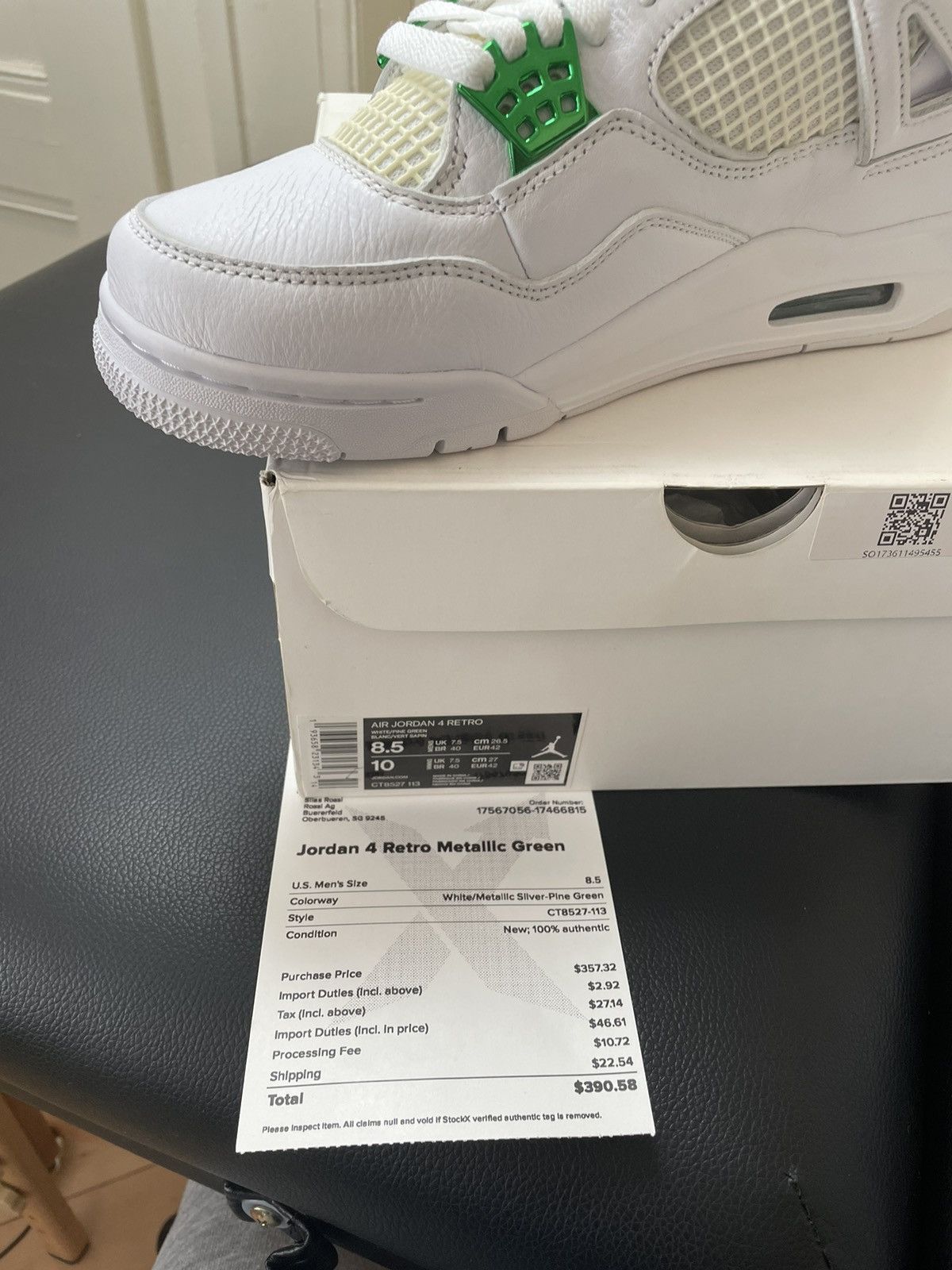 Jordan Brand Air Jordan Metallic Green Size US 8.5 / EU 41-42 - 4 Thumbnail