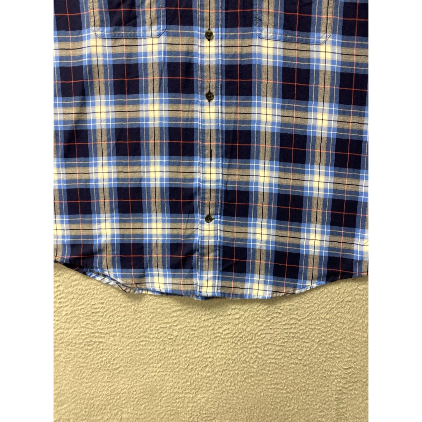 Izod VINTAGE IZOD Button-Up Shirt Mens Large Plaid Classic Fit Blue 48 in Chest Long Sleeve 64-67 Size US L / EU 52-54 / 3 - 2 Thumbnail
