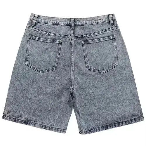 Jean Men Patchwork Oversized Hip Hop Blue Jeans Short Size US 33 - 4 Thumbnail