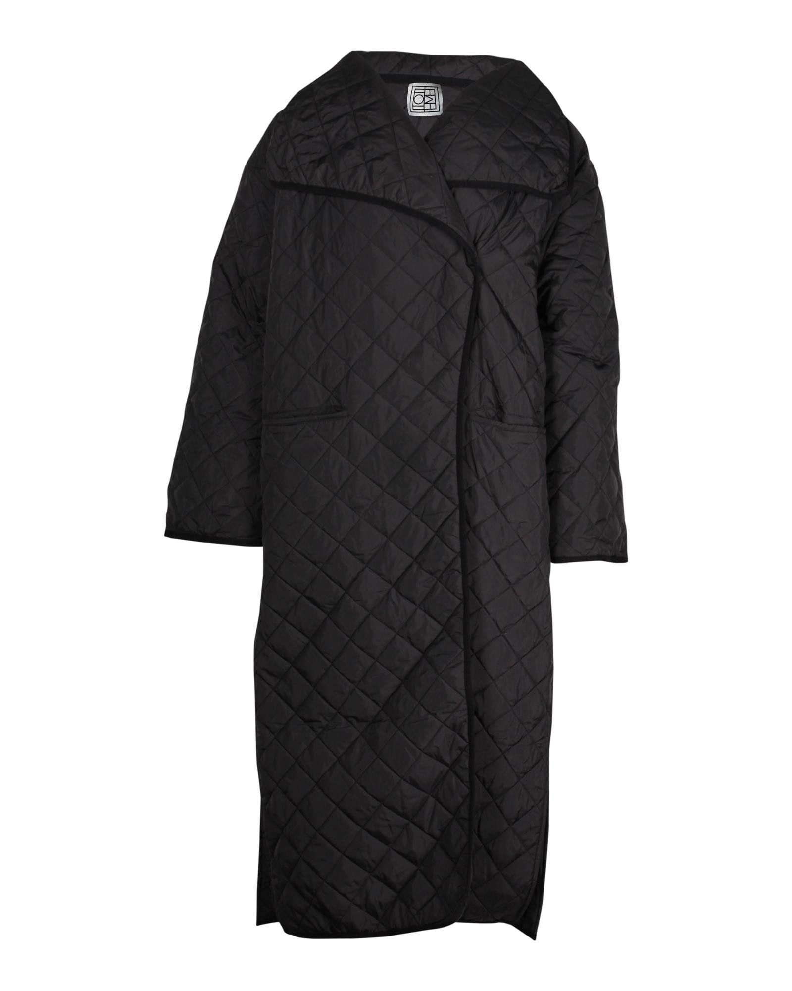 image of Quilted Black Polyester Coat From Toteme Signature Collection, Women's (Size XS)