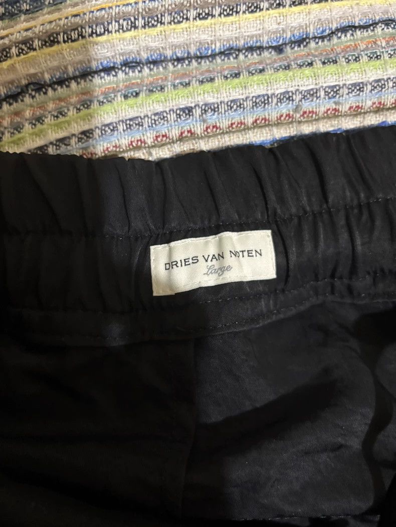 Dries Van Noten Dries Van Noten size:L Black nylon ribbon pants Size 23" - 3 Thumbnail