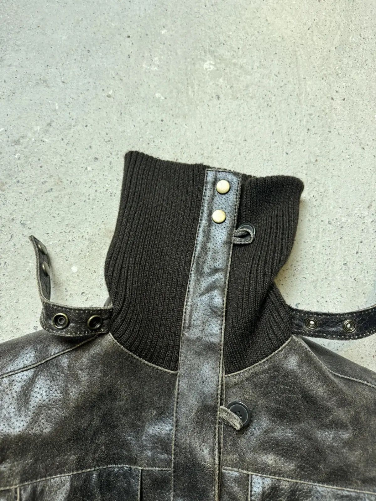 Japanese Brand Vintage Y2K BAY Ostrich Skin Leather Collar IfSixWas Style Size US S / EU 44-46 / 1 - 10 Thumbnail