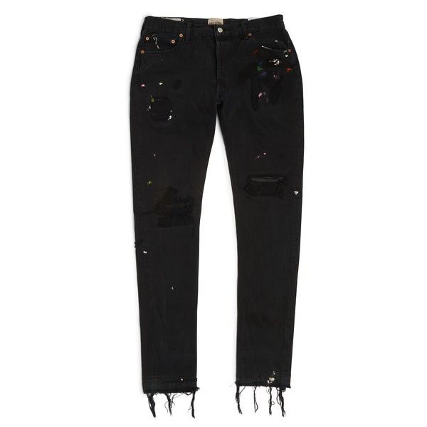 o1mle0226 Dept. Cut Workshop Denim Jeans in Black