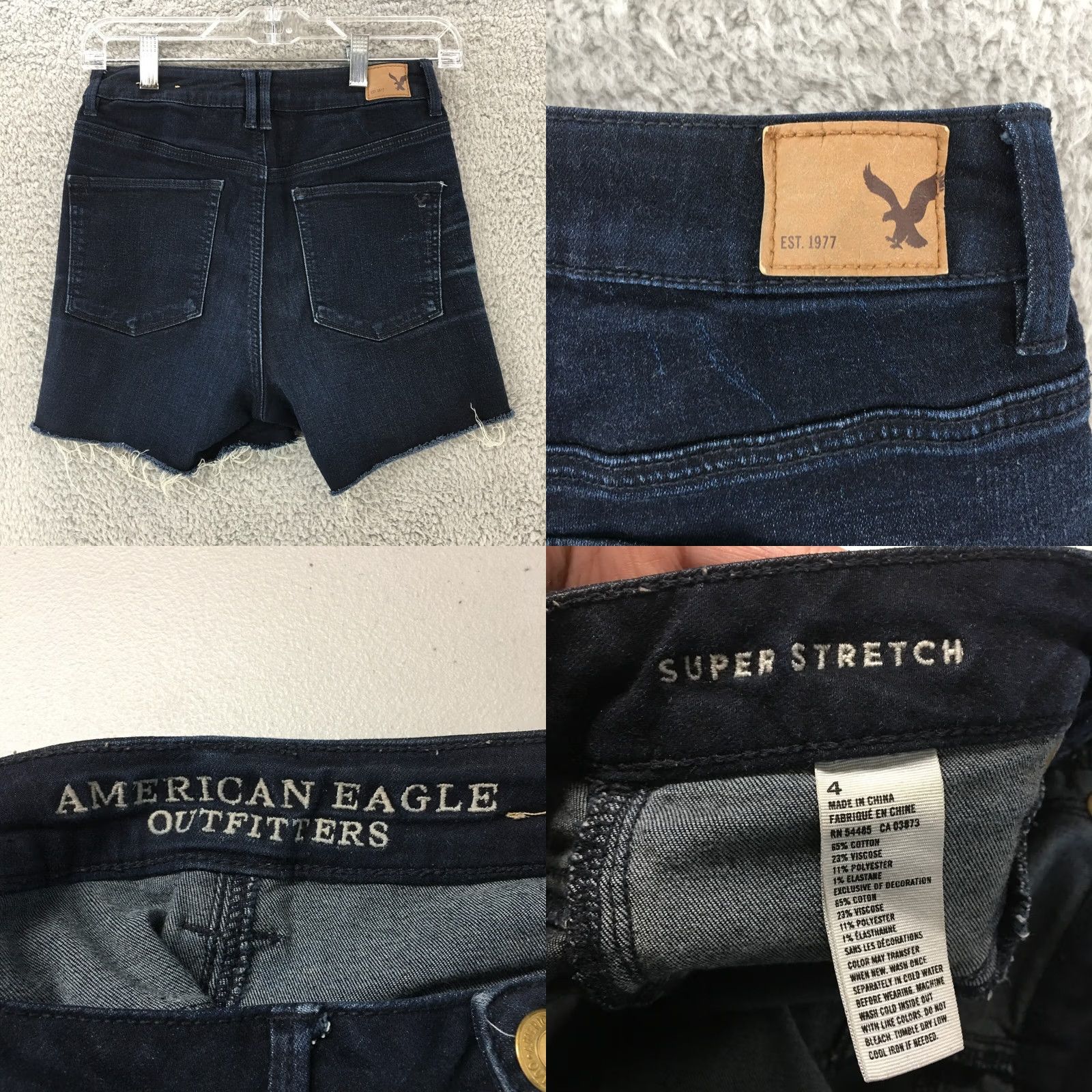 American Eagle Outfitters American Eagle Outfitters Cut Off Shorts Womens 4 Blue Denim Dark Wash Stretch Short Regular Womens 4 Blue Denim Dark Wash Stretch Size 27" / US 4 / IT 40 - 8 Thumbnail