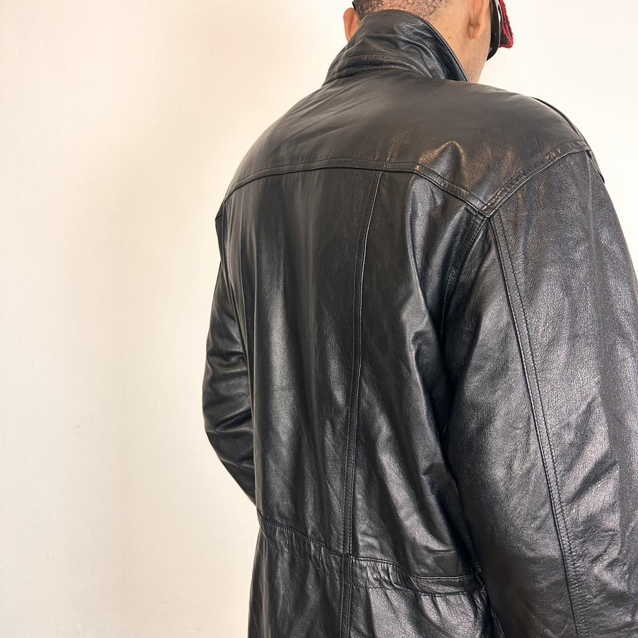 Vintage Vintage Global Identity Black Aviation Leather Jacket - Med Size US M / EU 48-50 / 2 - 6 Thumbnail