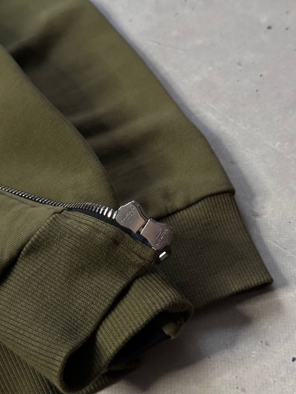 Balmain Balmain Paris Men’s Zip Hoodie Olive Green Luxury Biker Size US S / EU 44-46 / 1 - 12 Thumbnail