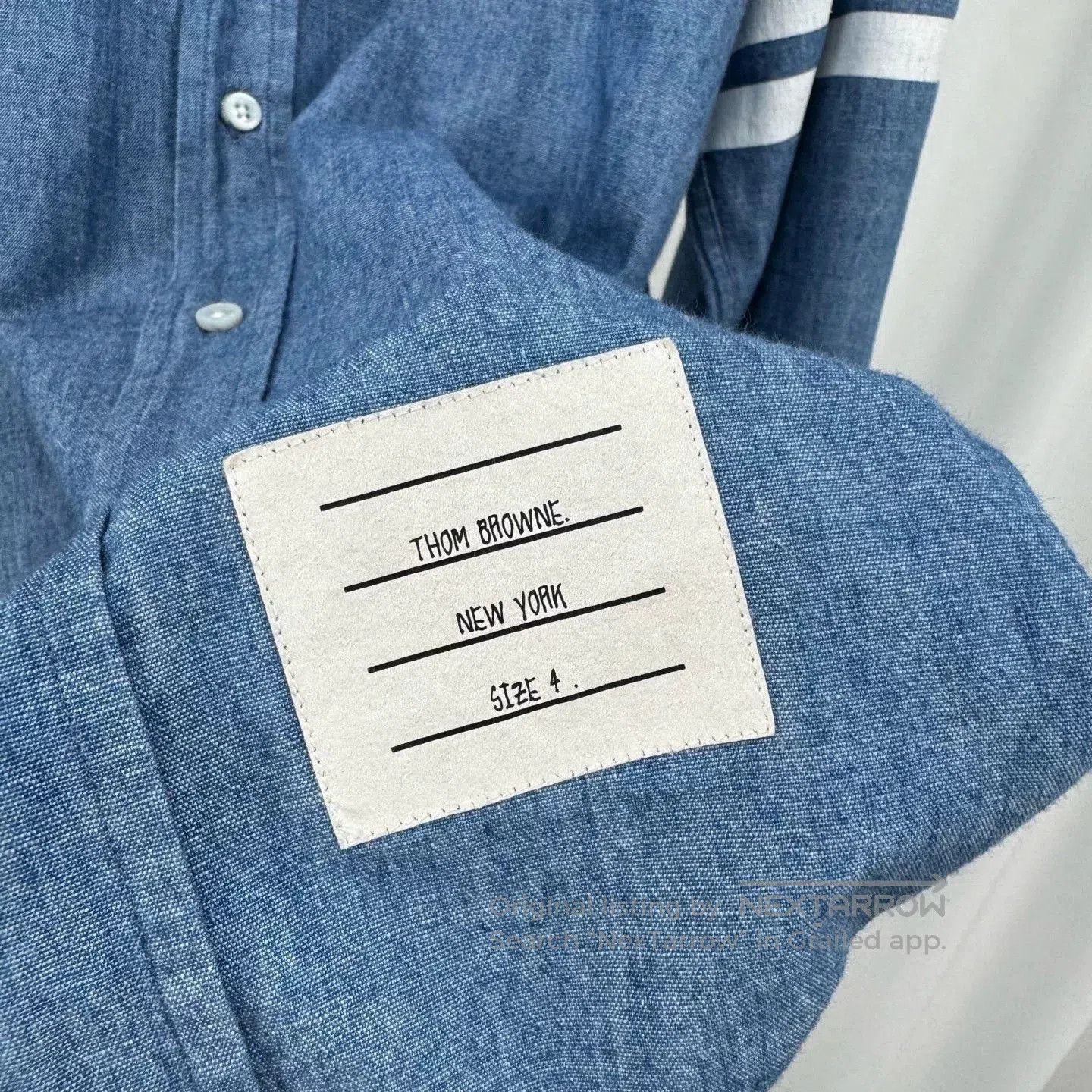 Thom Browne thom browne blue striped denim shirt. Size US S / EU 44-46 / 1 - 5 Thumbnail