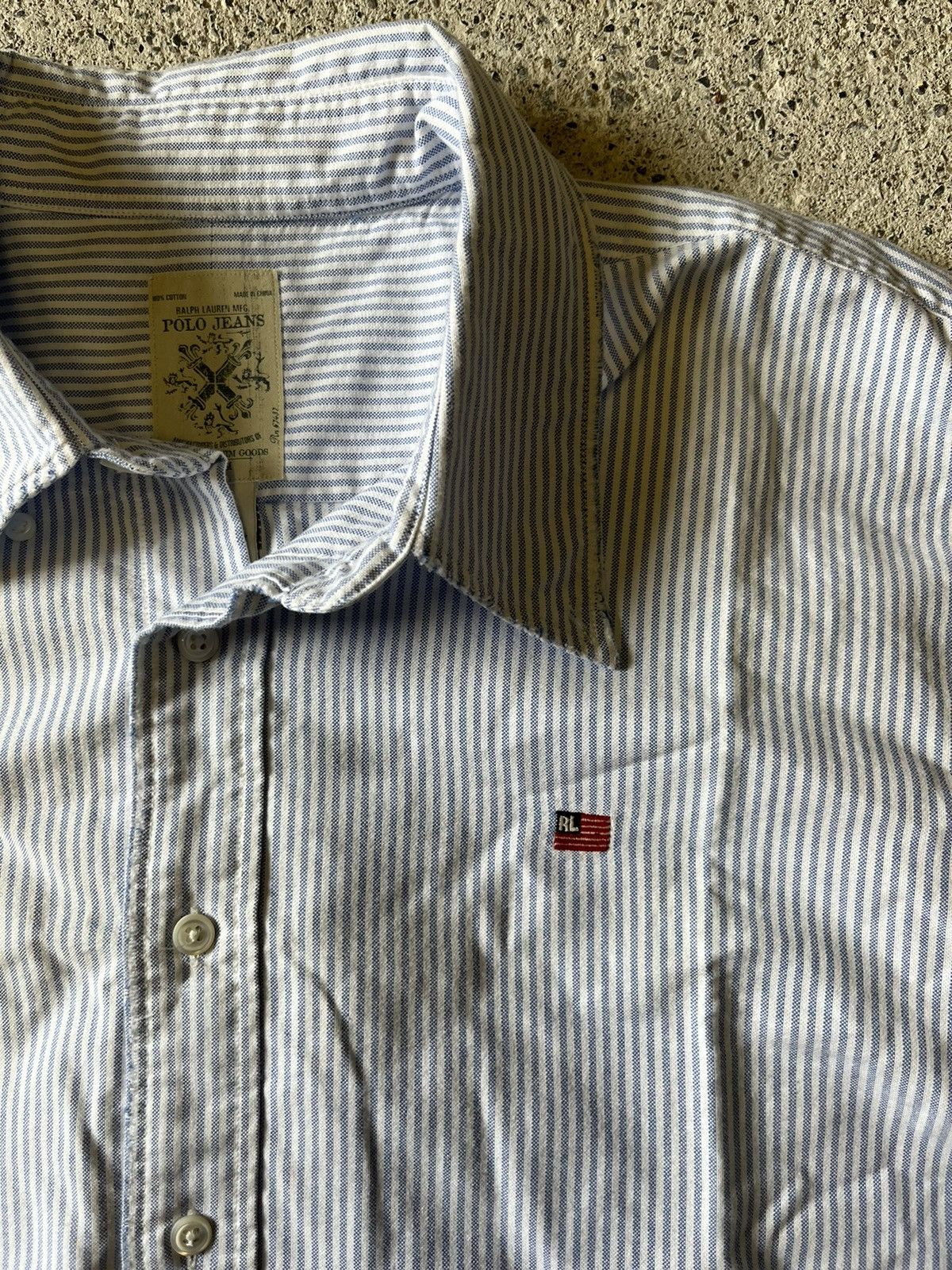 image of Polo Ralph Lauren x Ralph Lauren Ralph Laurent Striped Shirt in Blue, Men's (Size XL)