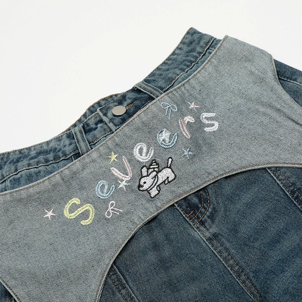 Vintage American retro embroidery men's loose scimitar jeans Size US 32 / EU 48 - 3 Thumbnail