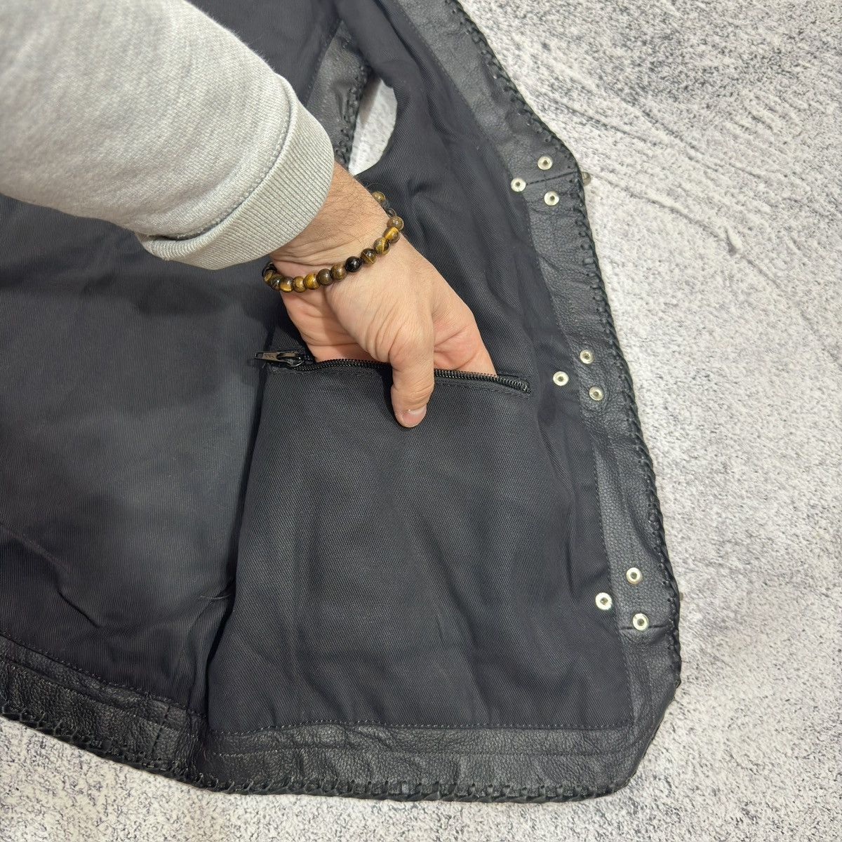Designer × Leather X-Treme Anarchy Black Leather Vest XL size Size US XL / EU 56 / 4 - 10 Thumbnail