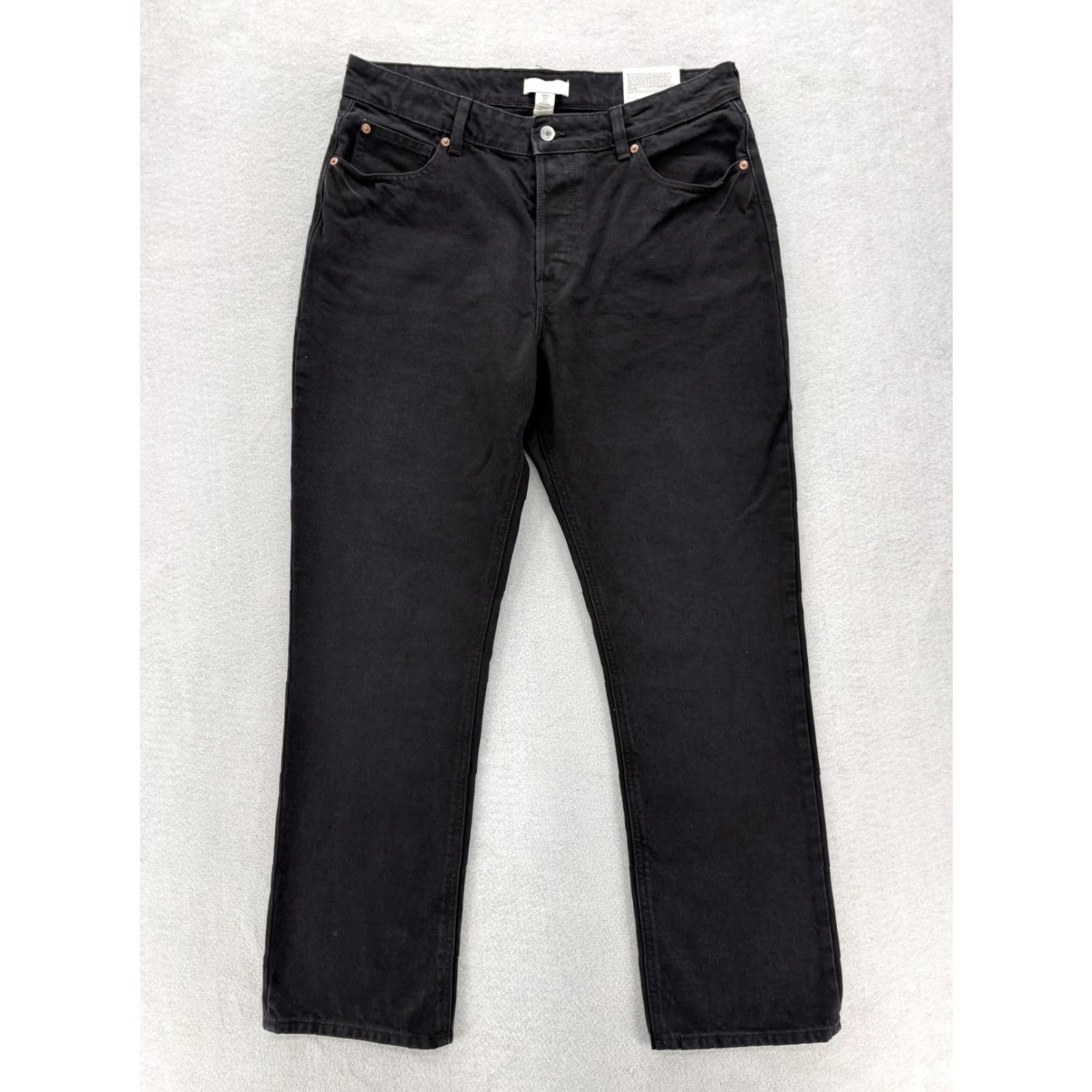 H&M H&M Jeans 90s Straight Womens 12 Black Charcoal Wash High Waist Full Length NWT Denim 5-Pocket 90s Theme Womens Size 34" / US 12 / IT 48 - 2 Thumbnail