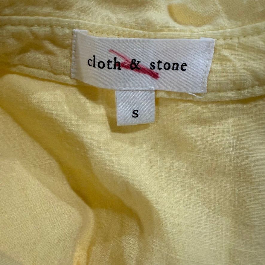 Anthropologie Cloth & Stone Women's Yellow Linen Button-Up Shirt Small Size S / US 4 / IT 40 - 7 Thumbnail