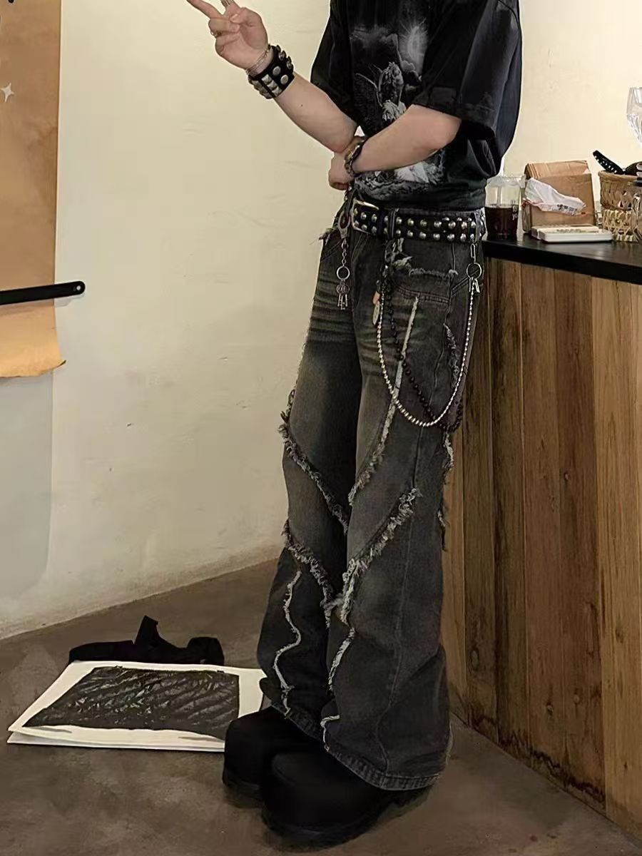 Japanese Brand × Jean Hip-hop street style micro flare baggy jeans Size US 30 / EU 46 - 3 Thumbnail