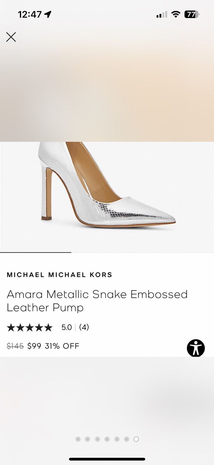 Michael Kors Amara Metallic Snake Embossed Leather Pump Size US 7 / IT 37 - 6 Thumbnail