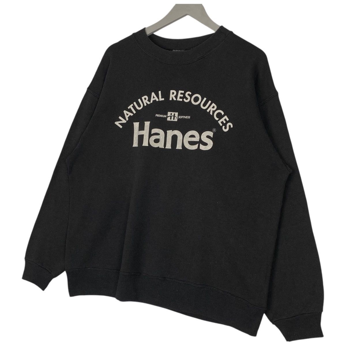 Hanes × Vintage Vintage Hanes Activewear Graphic Crewneck Sweatshirt Black Size L / US 10 / IT 46 - 3 Thumbnail