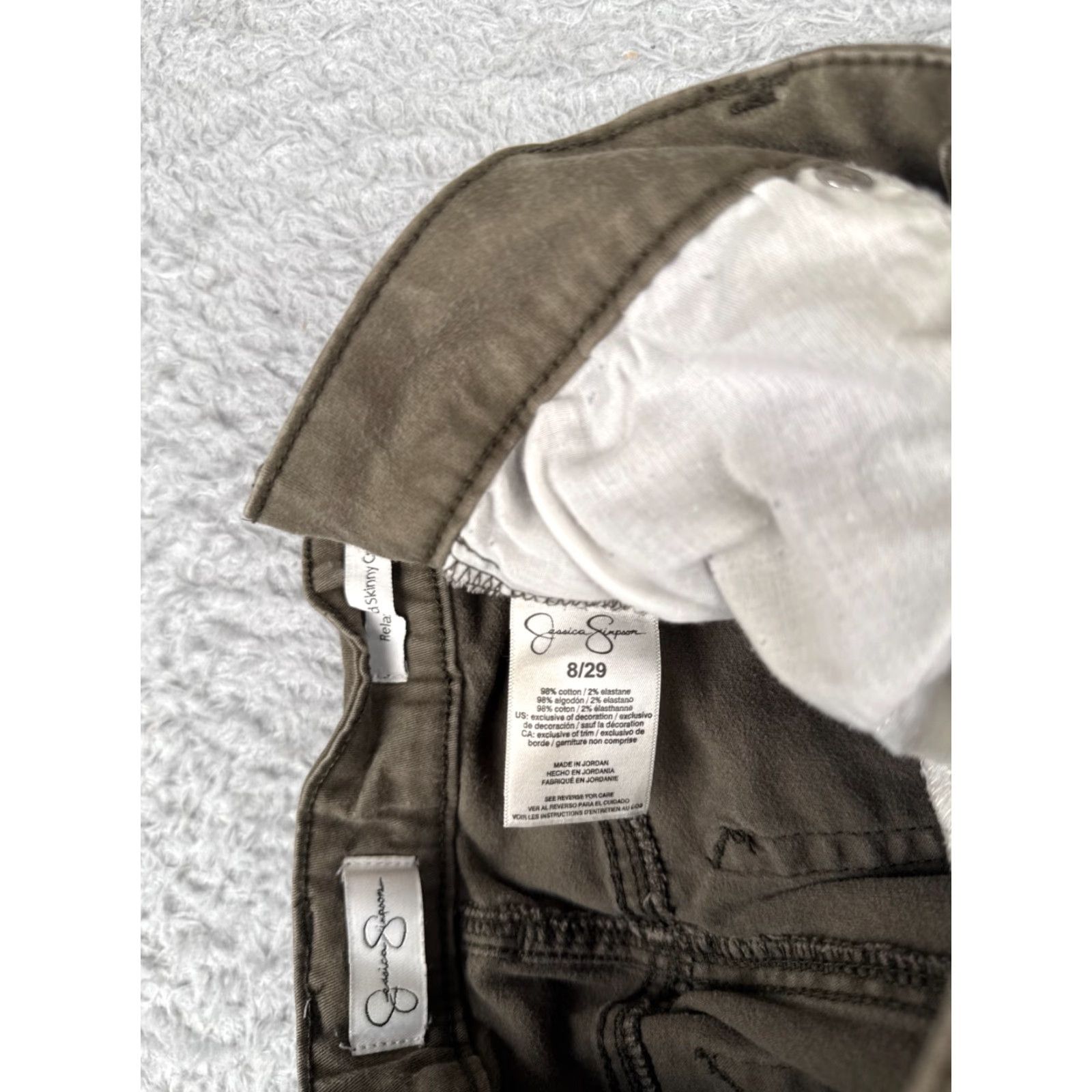 Jessica Simpson Jessica Simpson Jeans Women 8 Green Relaxed Skinny Crop Cotton Blend Mid 28x26 Size 30" / US 8 / IT 44 - 7 Thumbnail