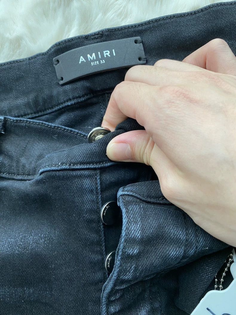 Amiri Black Red Patchwork Logo Jeans-2506 Size US 33 - 3 Thumbnail