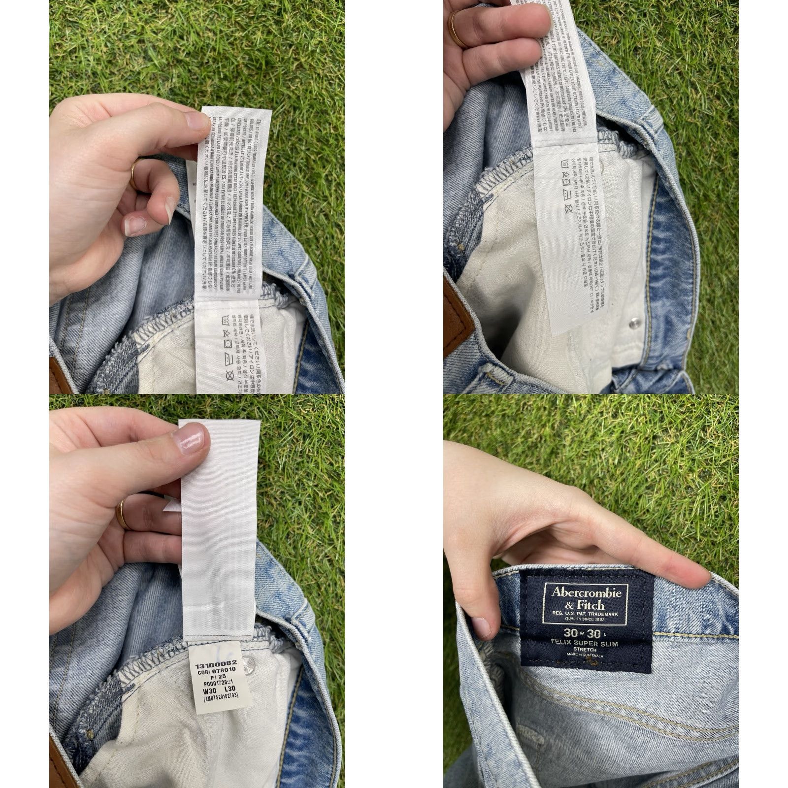 Abercrombie & Fitch Abercrombie & Fitch Jeans Mens 30x30 Blue Light Wash Slim Skinny 30 Inseam 30 in Denim Cotton Polyester Spandex Casual USA Preppy Mens Size US 30 / EU 46 - 9 Thumbnail