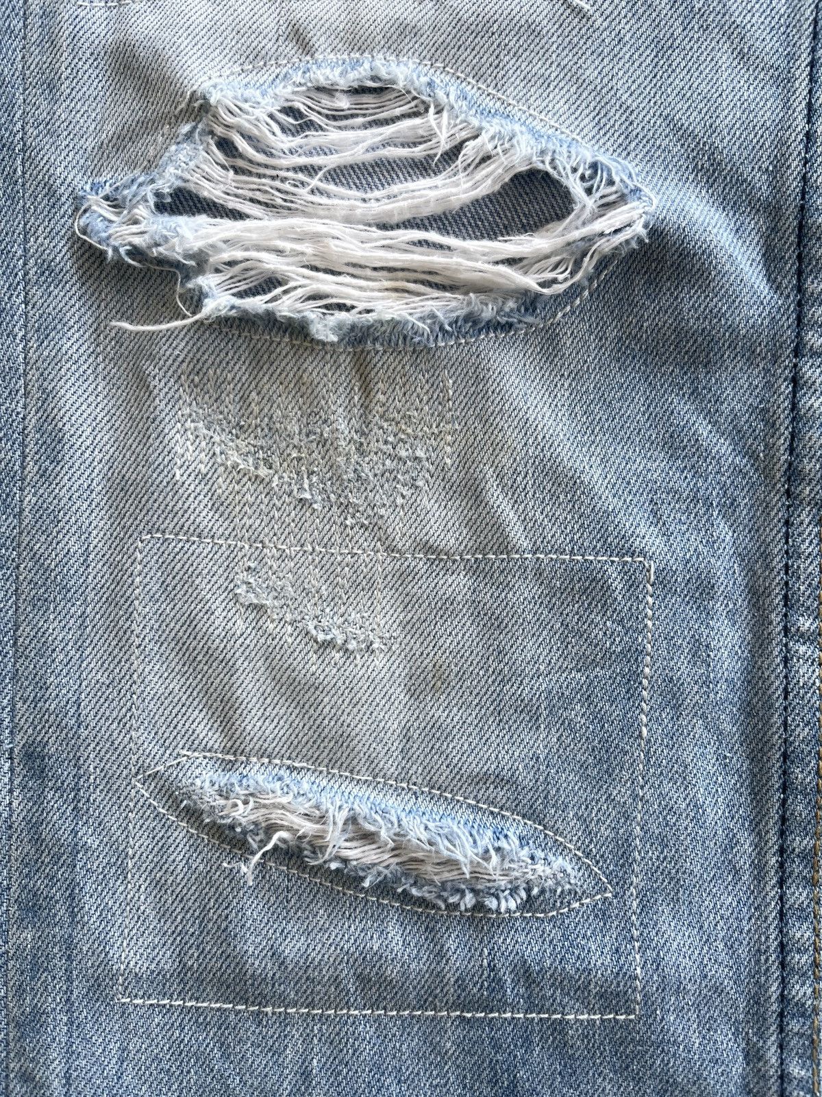 Japanese Brand Lounge Lizard Distressed Straight Cut Denim Size US 29 - 9 Thumbnail