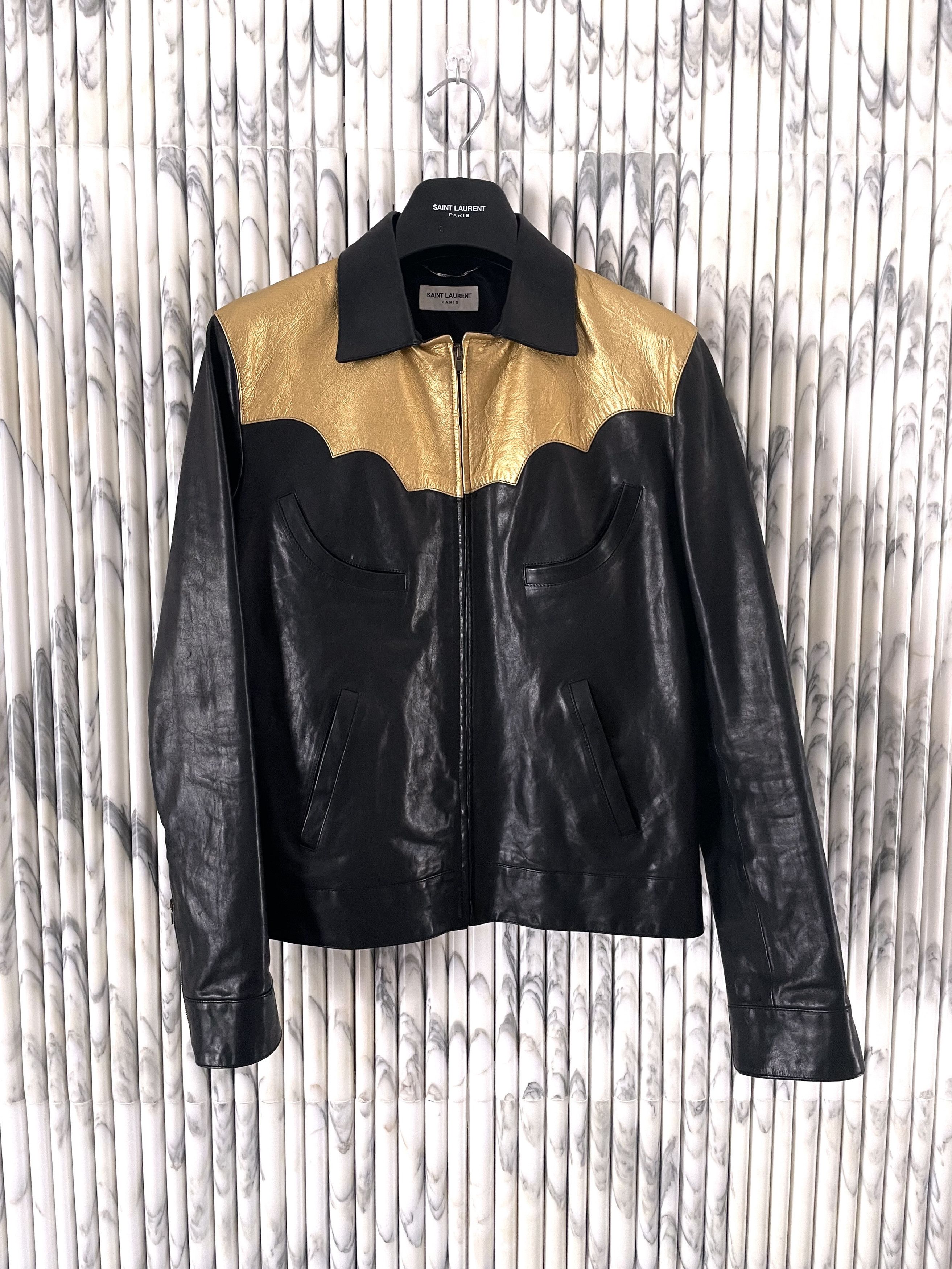 Hedi Slimane × Saint Laurent Paris GRAIL SS15 PSYCH ROCK CIRCUS WESTERN OILED CALFSKIN JACKET Size US M / EU 48-50 / 2 - 2 Thumbnail