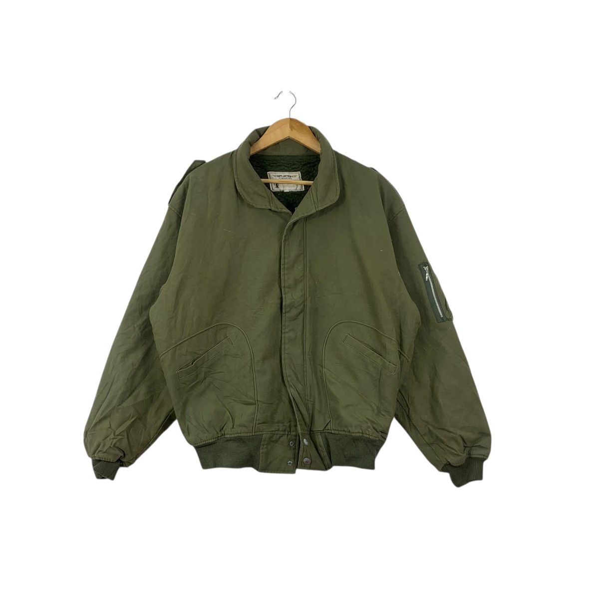 Vintage Vintage SPURTION JAPAN MA-1 Military Shearling Bomber Jacket Size US XXL / EU 58 / 5 - 1 Thumbnail