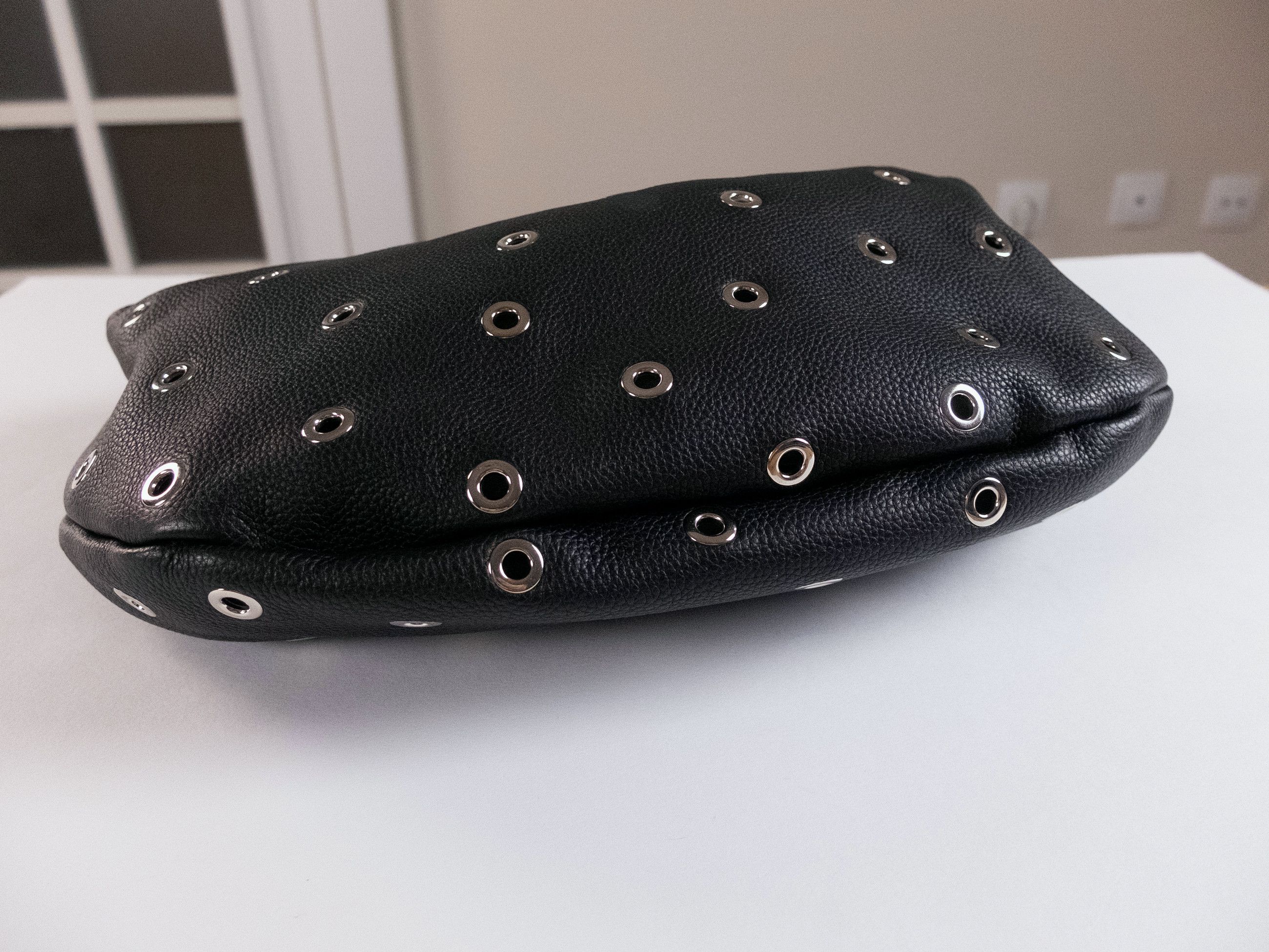 KHAITE KHAITE Olivia medium black leather hobo bag w grommets Size ONE SIZE - 7 Thumbnail