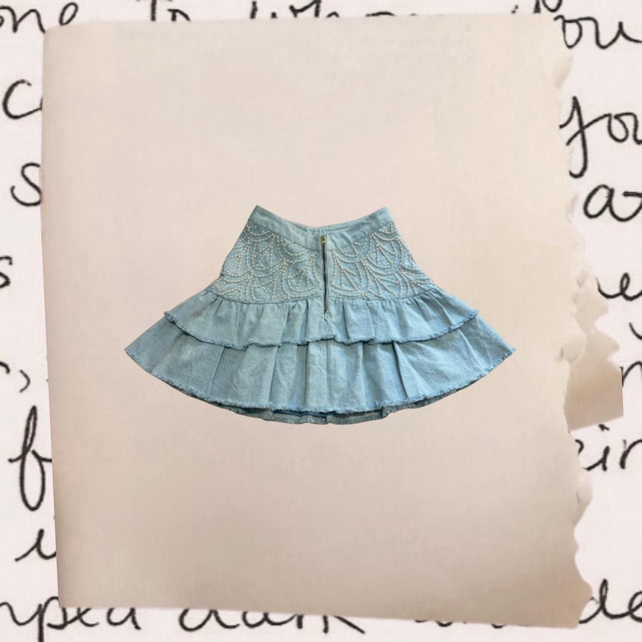 LoveShackFancy loveshackfancy pearl accent ruffle mini skirt Size 25" / US 0 / IT 36 - 3 Thumbnail