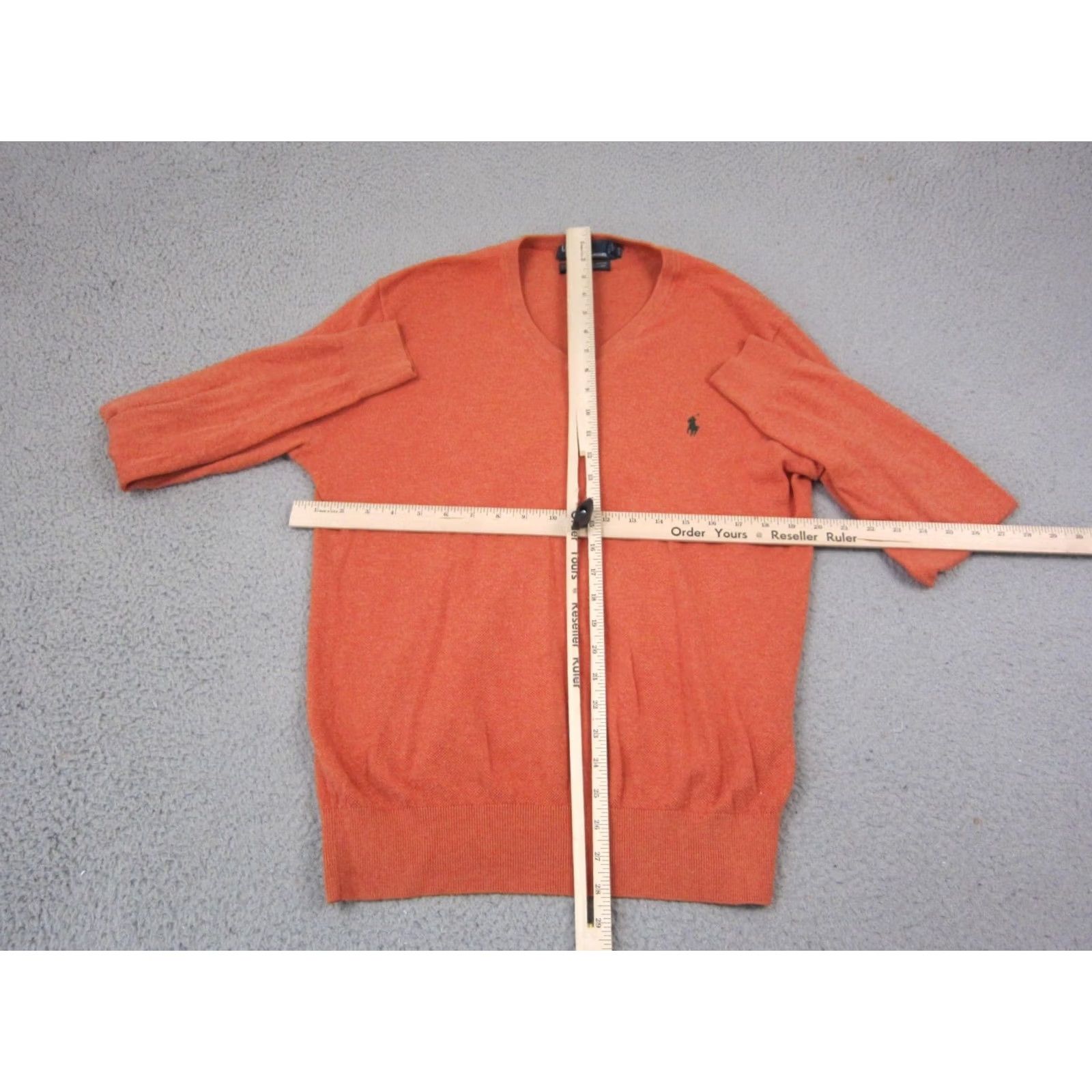 Polo Ralph Lauren Polo Ralph Lauren Sweater Mens L Orange Cotton Cashmere Pullover Knit Mock Neck Logo Pullover Knit Vintage: No Regular Fit Winter Casual Mens Size US L / EU 52-54 / 3 - 6 Thumbnail
