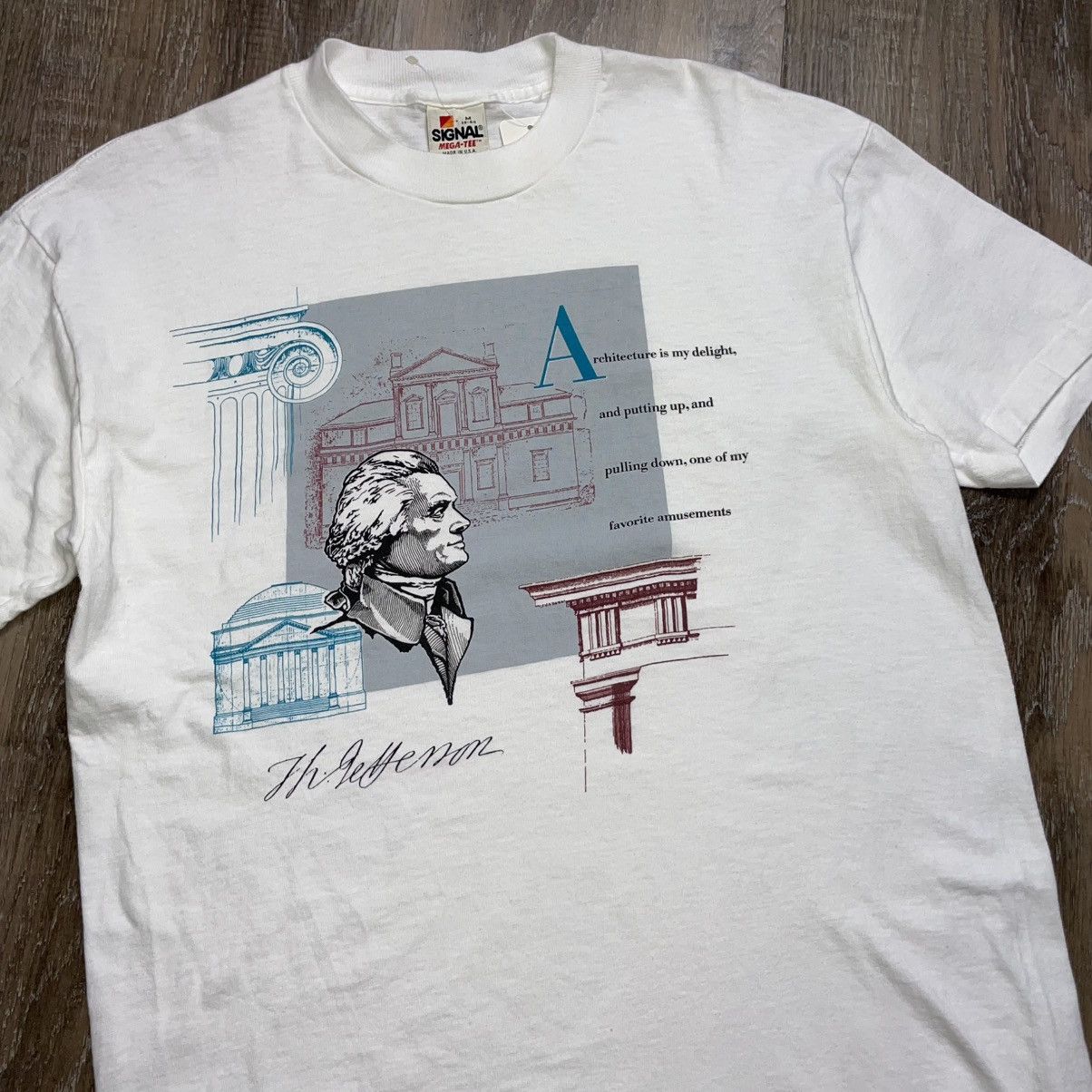 Vintage 90s Thomas Jefferson Vintage Tee Shirt Mens Medium USA Size US M / EU 48-50 / 2 - 2 Thumbnail