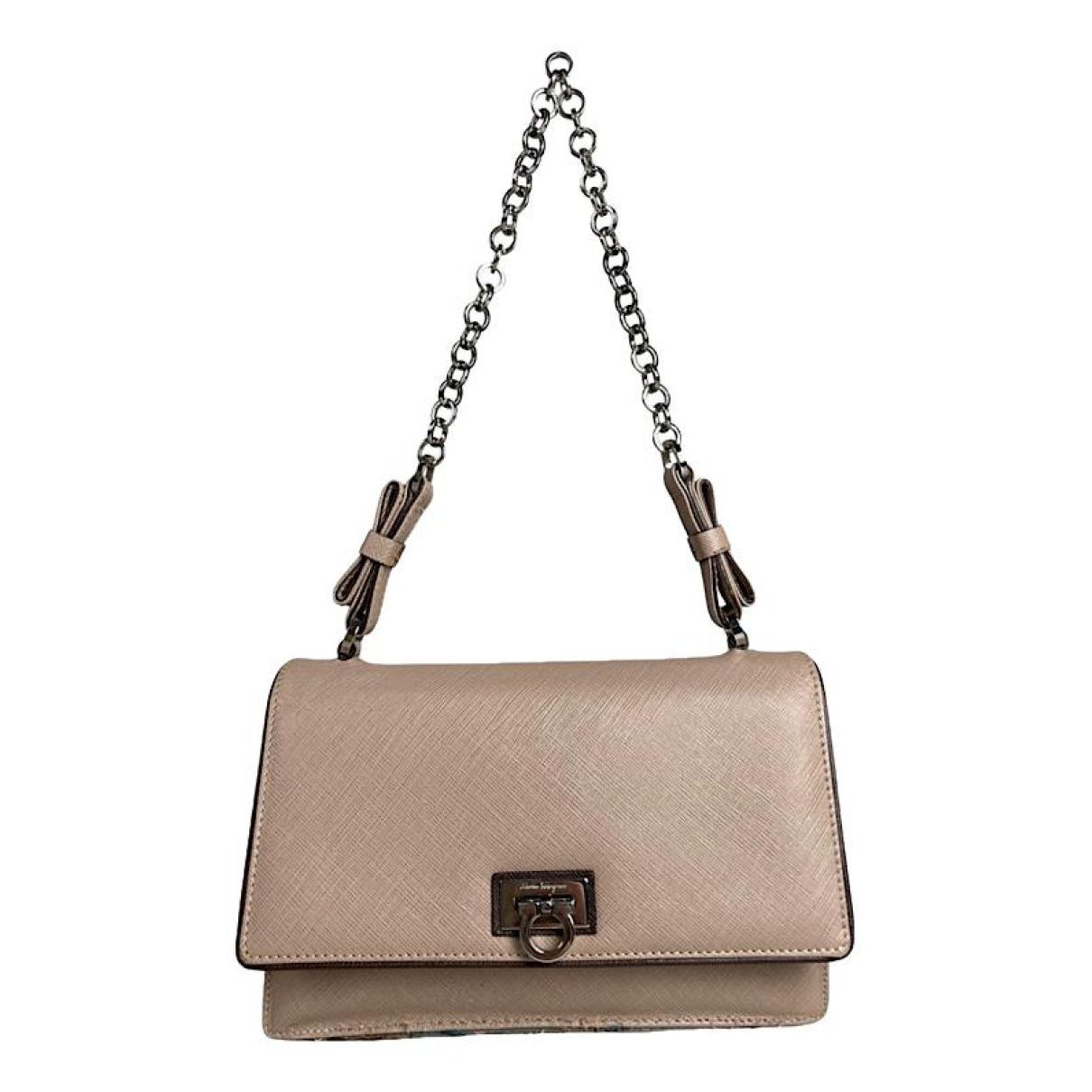 Salvatore Ferragamo Wanda East West Pink Leather Handbag Size ONE SIZE - 1 Thumbnail
