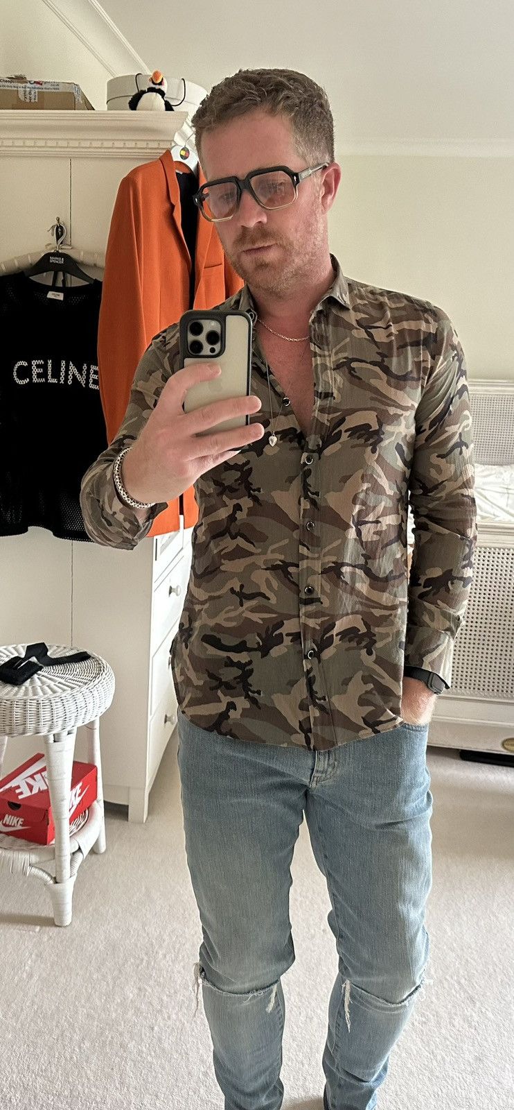 Saint Laurent Paris SS16 Saint Laurent camouflage camo shirt 😍 38 Size US M / EU 48-50 / 2 - 8 Thumbnail