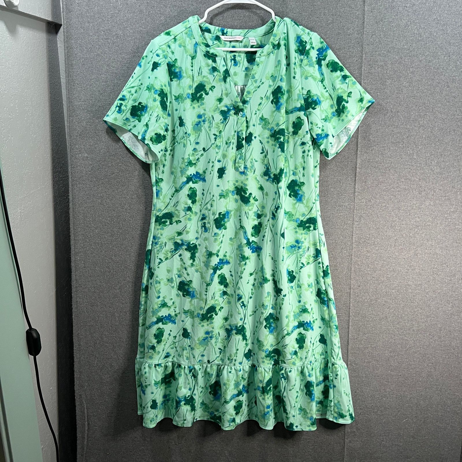 Other Isaac Mizrahi Live! Tall Printed Pebble Knit Dress Green Size XL / US 12-14 / IT 48-50 - 1 Thumbnail