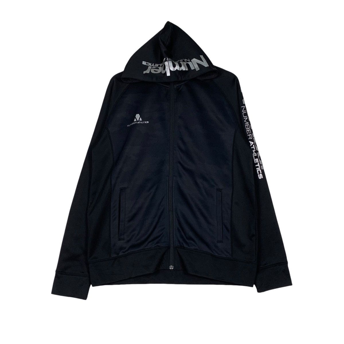 Japanese Brand NUMBER ATHLETICS Big Logo Zipper Hoodie Sweatshirt #1277-C57 Size US L / EU 52-54 / 3 - 1 Thumbnail