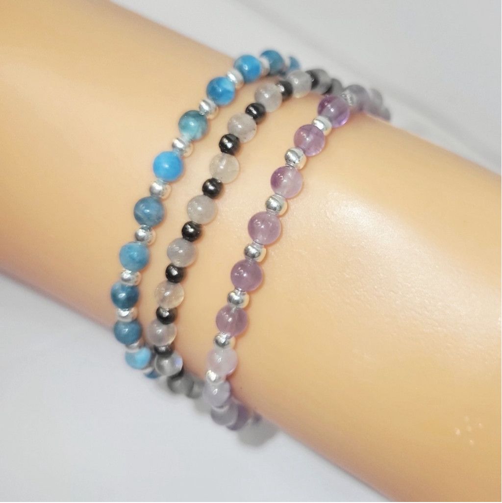 Handmade Natural Gemstone 4mm Dainty Beaded Bracelets Size ONE SIZE - 3 Thumbnail