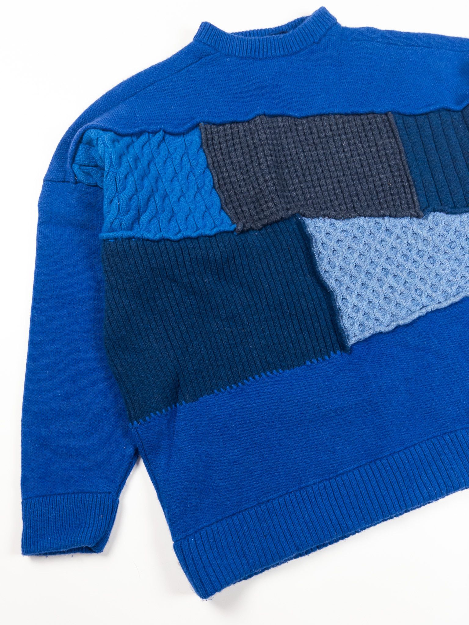 Ader Error × Zara Zara ADER Error Blue Patchwork Crewneck Sweater Size US M / EU 48-50 / 2 - 4 Thumbnail