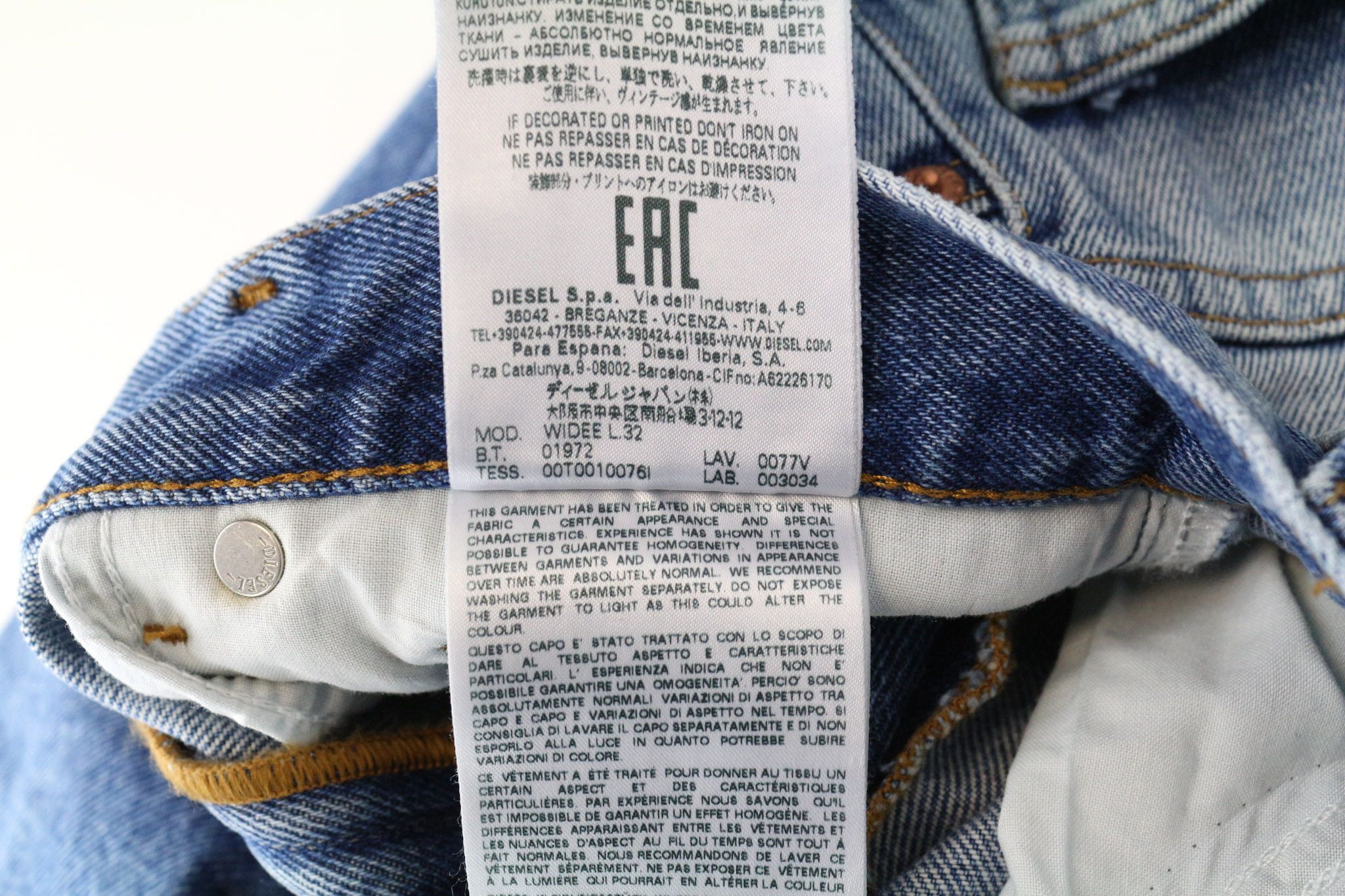 Diesel WIDEE 0077V W23/L32 Blue Girls Jeans 71715 Size 23" - 9 Thumbnail