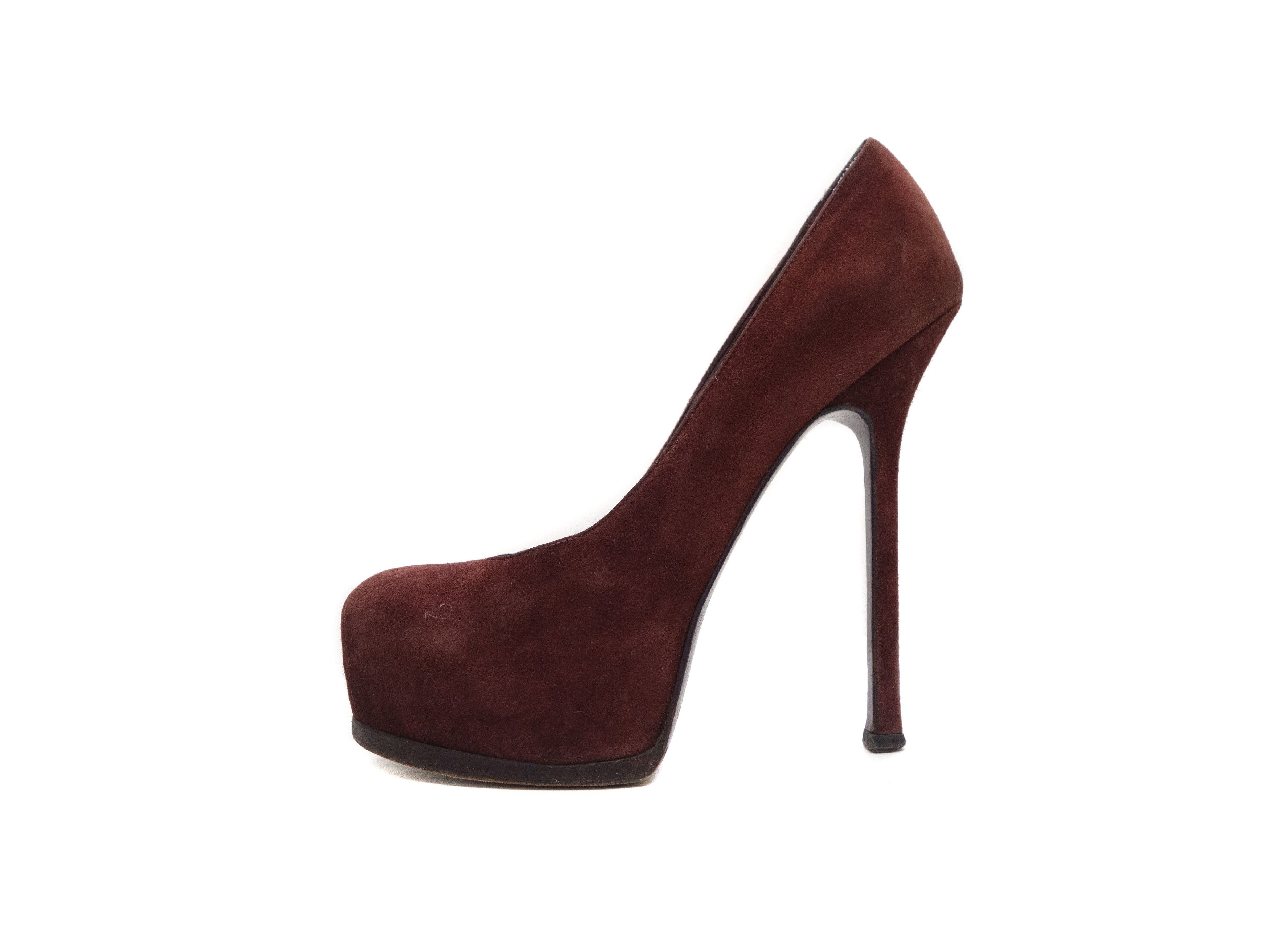 Yves Saint Laurent 00s Rive Gauche Tribtoo Suede Platform Pumps Size US 6 / IT 36 - 2 Thumbnail