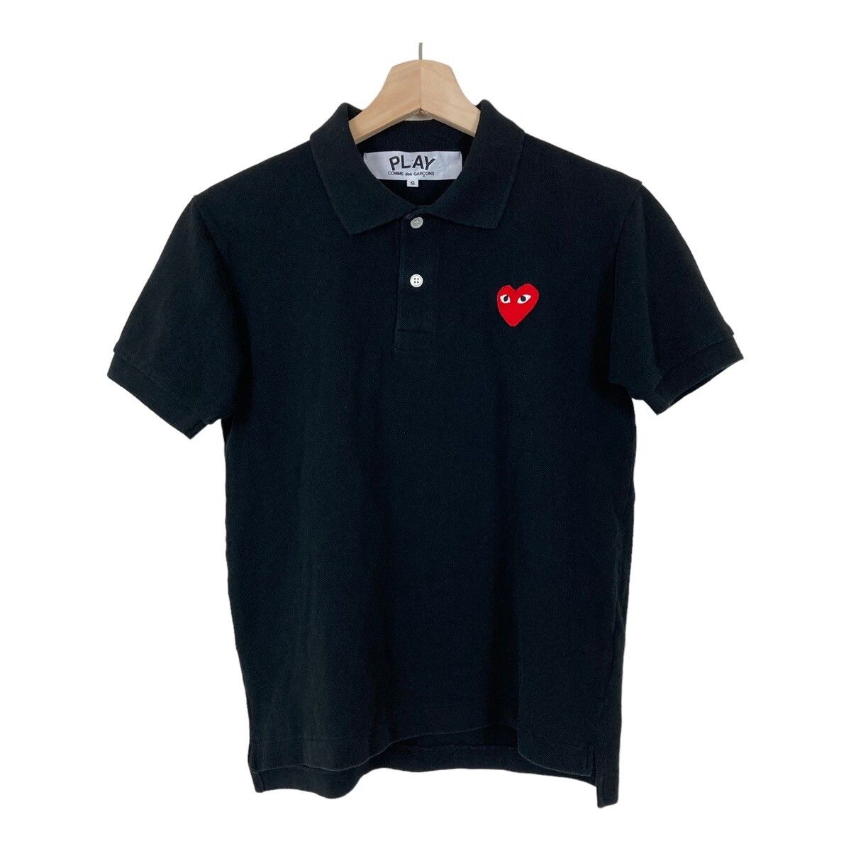 Pre-owned Comme Des Garcons X Comme Des Garcons Play Comme Des Garcon Play Heart Polo Shirt In Black
