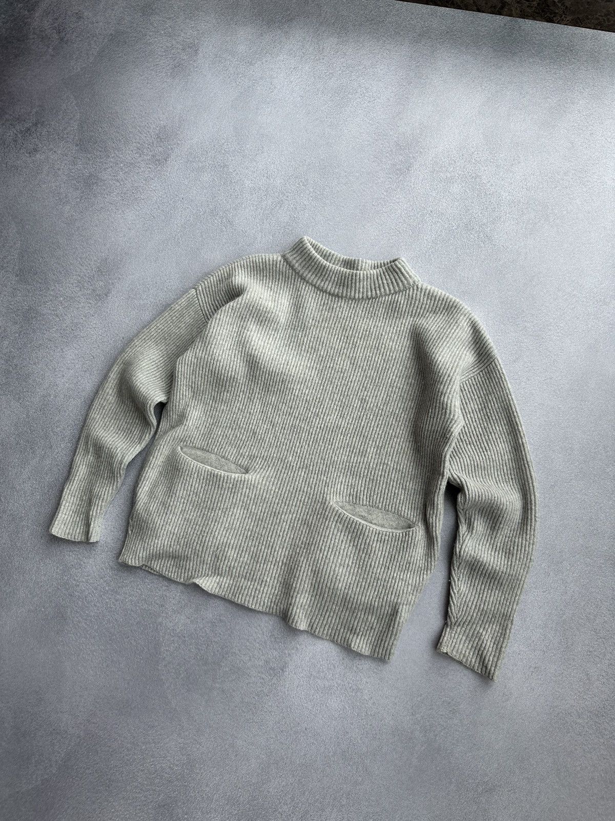Japanese Brand × Vintage Maska Lambswool Woman Grey Knitted Pockets Sweater Size XS / US 0-2 / IT 36-38 - 5 Thumbnail